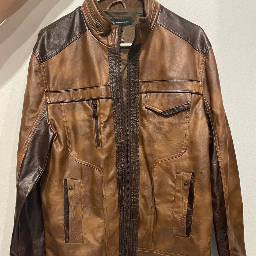 Brown leather jacket